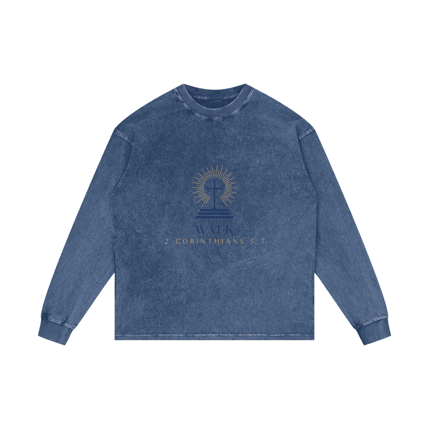 WALK Acid Wash Oversize Long Sleeve T-Shirt - 250 GSM