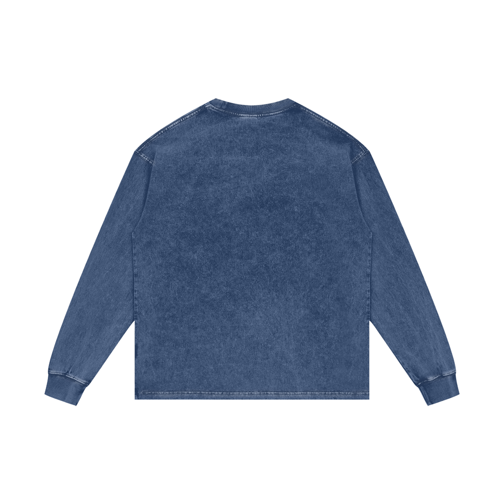 WALK Acid Wash Oversize Long Sleeve T-Shirt - 250 GSM