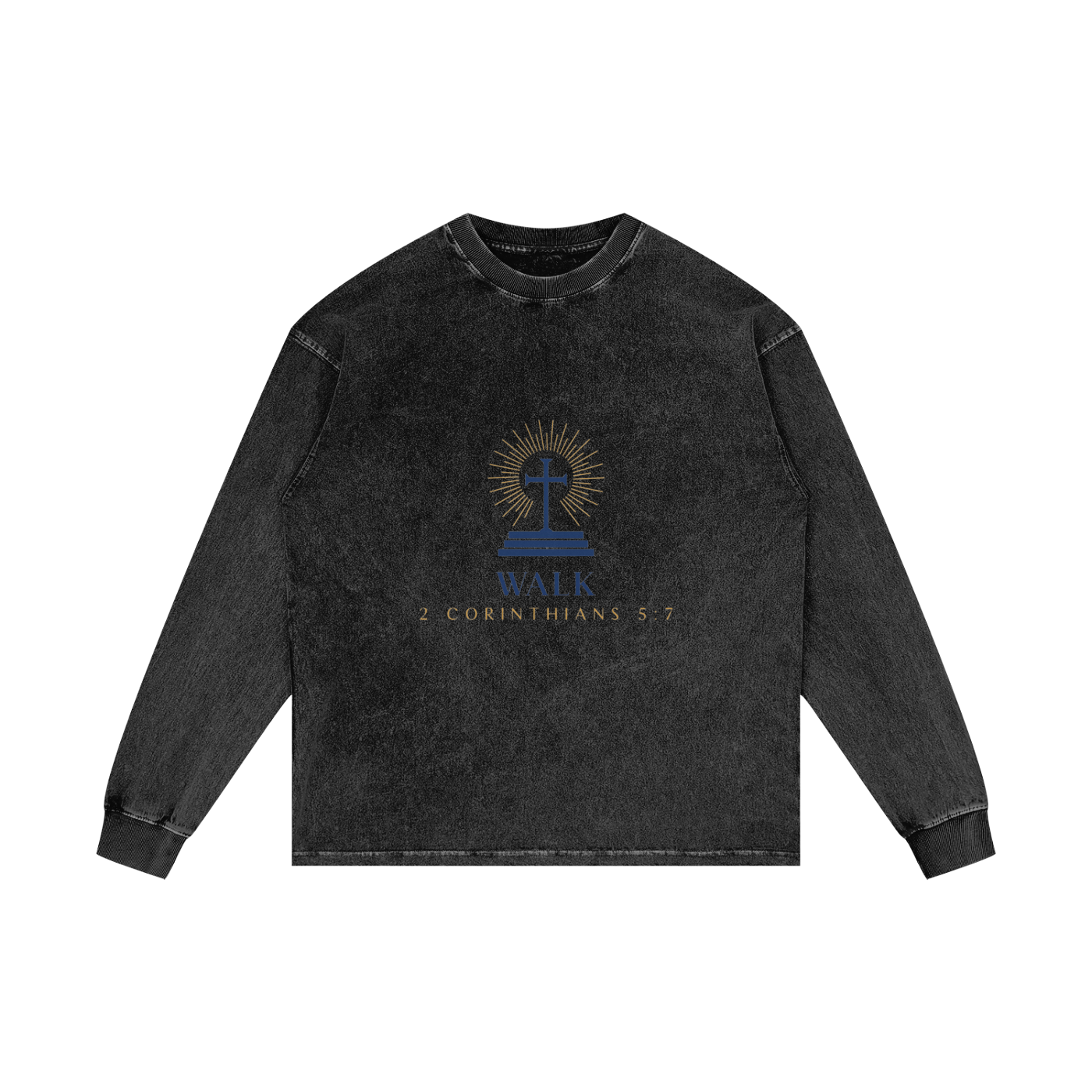 WALK Acid Wash Oversize Long Sleeve T-Shirt - 250 GSM