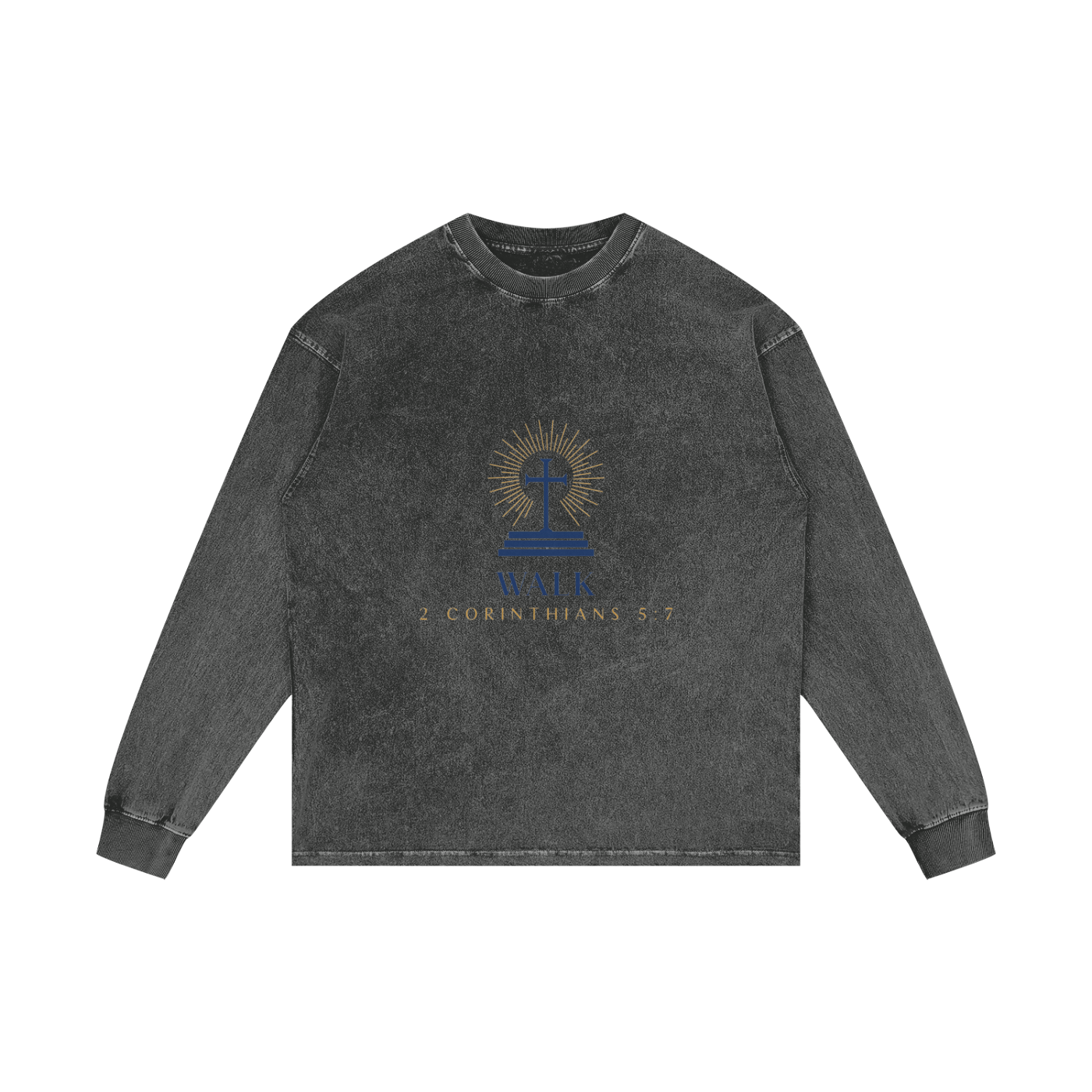 WALK Acid Wash Oversize Long Sleeve T-Shirt - 250 GSM